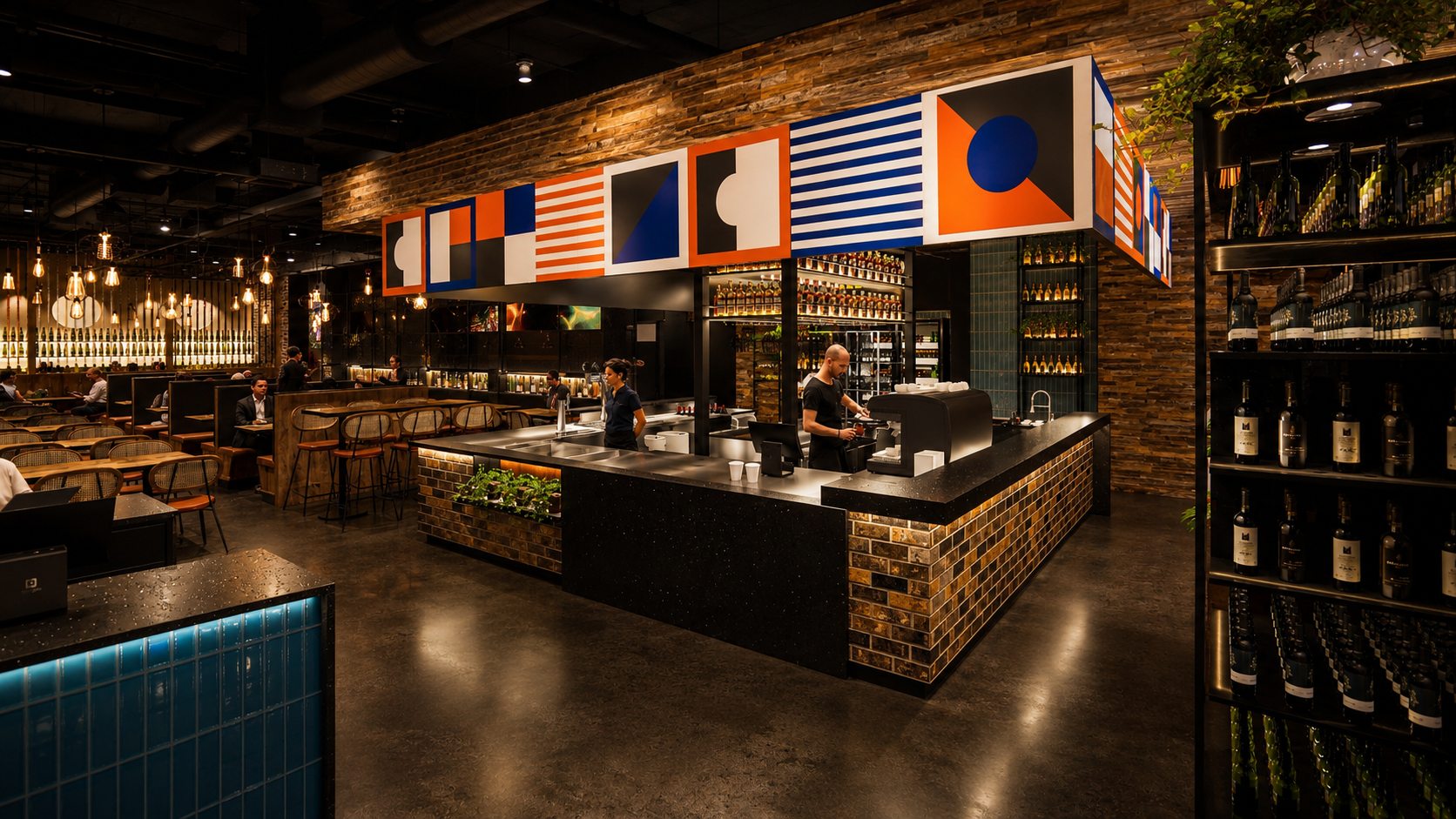 Warm bar and dining render for Times Casey